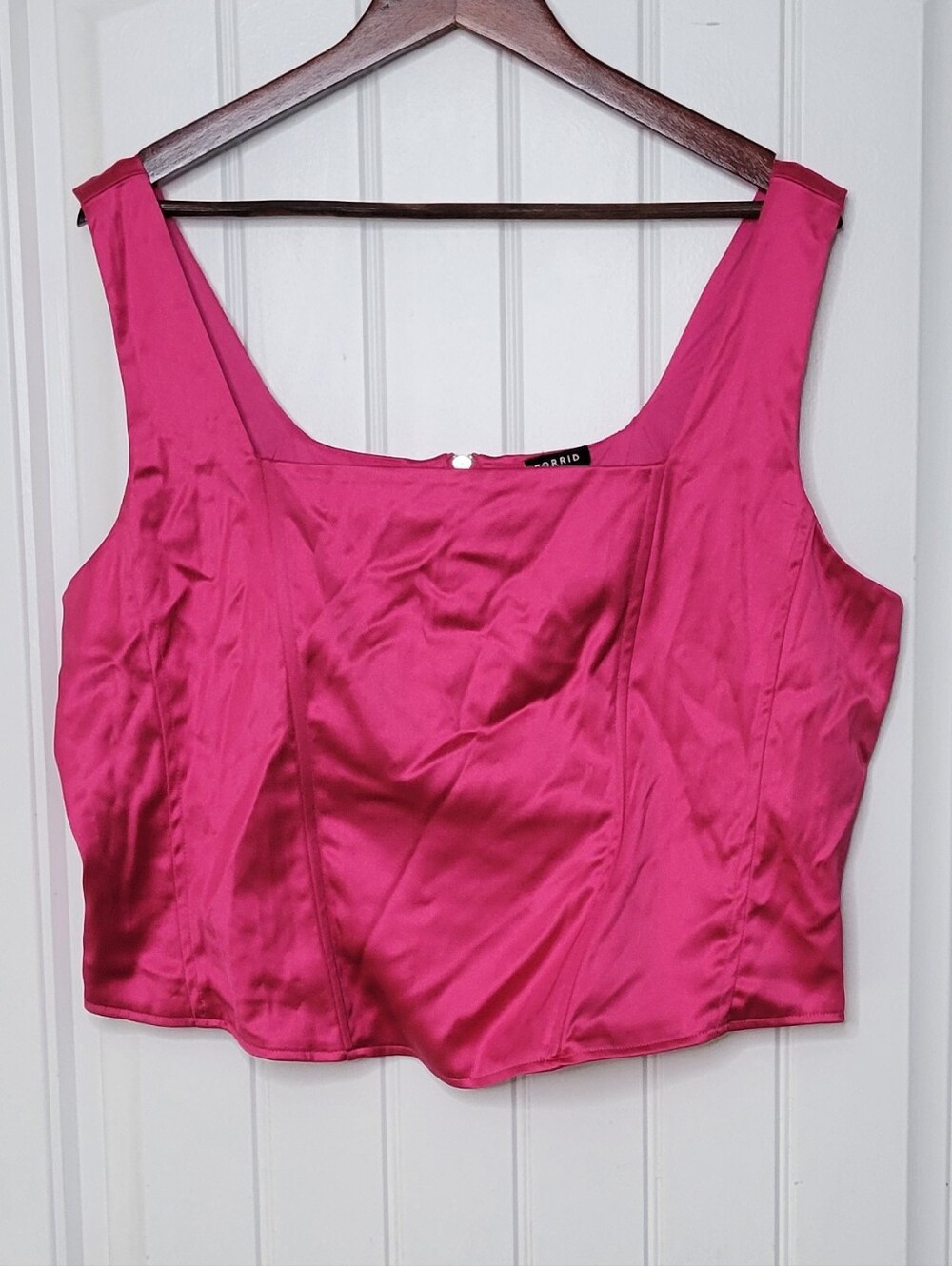 torrid Hot Pink Zip Back Crop Top